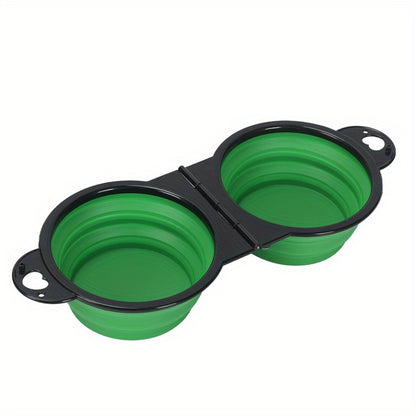 Collapsible Dog Travel Bowls - 2-in-1 Food & Water