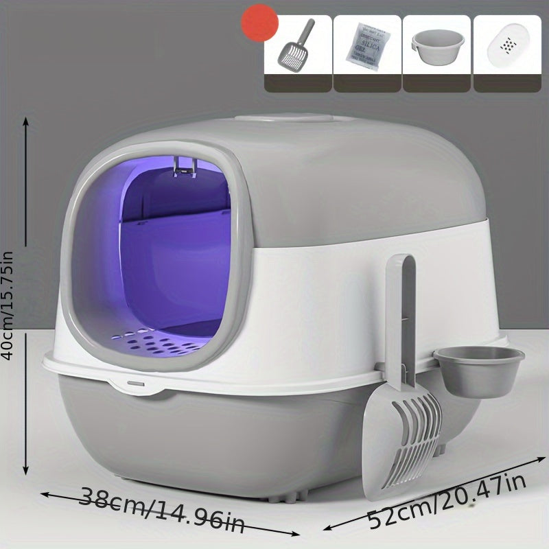 Premium Enclosed Cat Litter Box with Odour Control