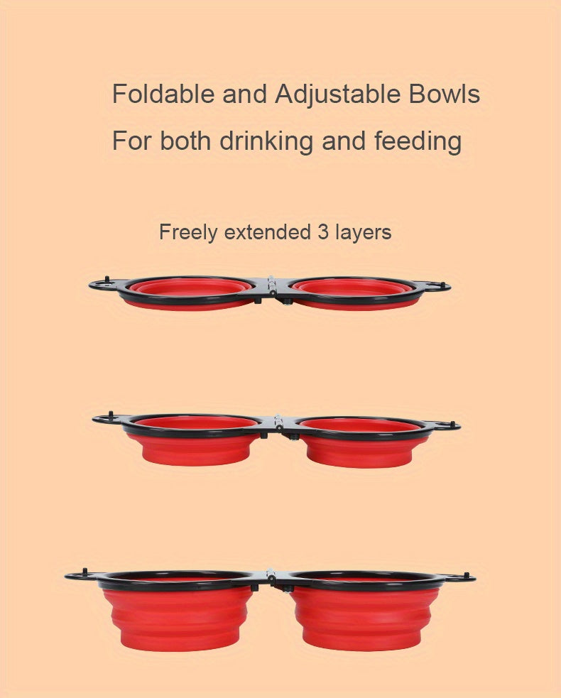 Collapsible Dog Travel Bowls - 2-in-1 Food & Water