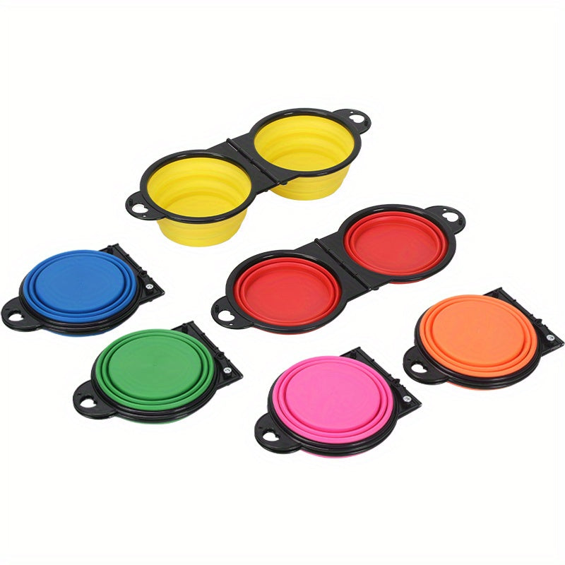 Collapsible Dog Travel Bowls - 2-in-1 Food & Water