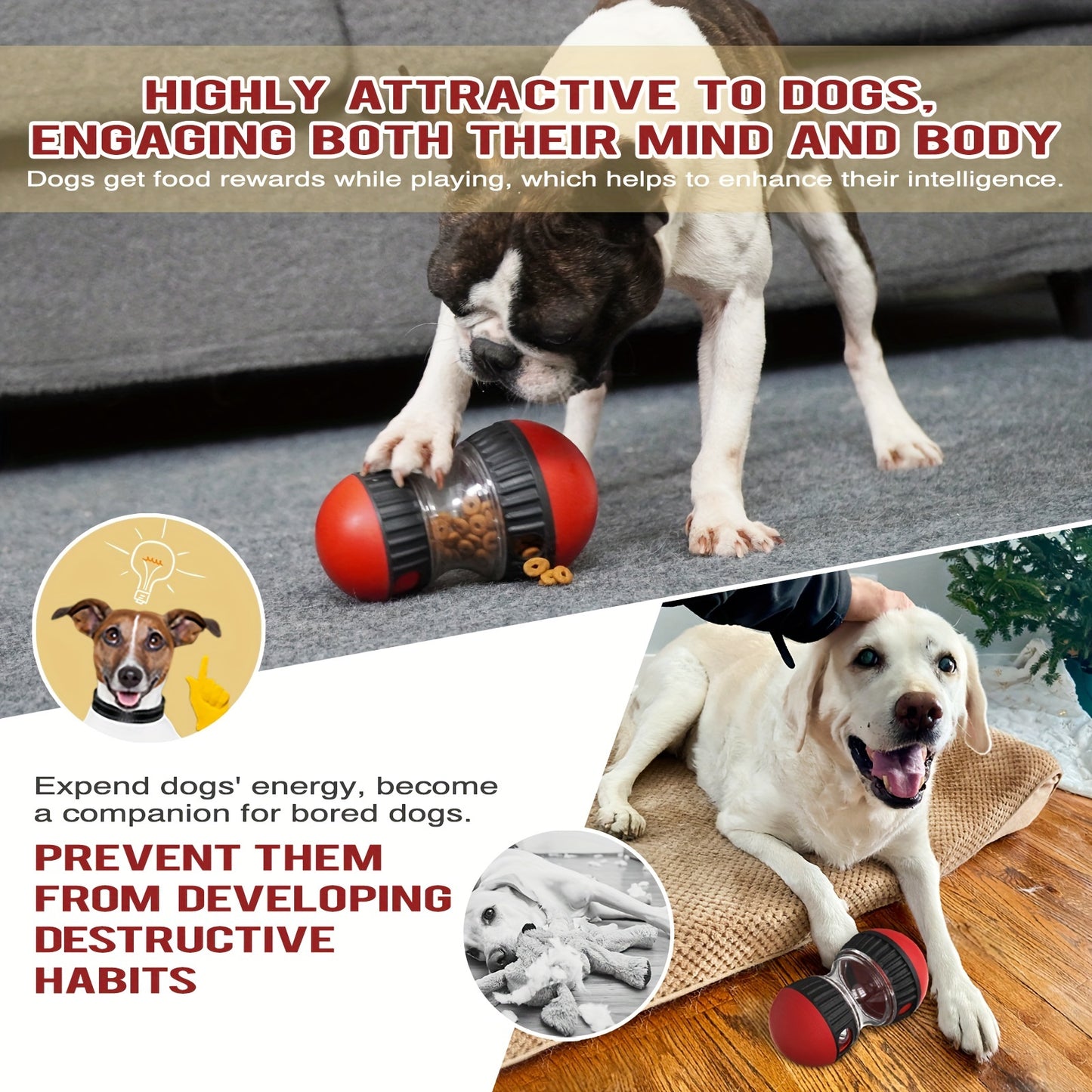 Interactive Slow Feeder Dog Toy Ball