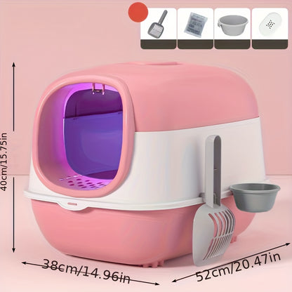Premium Enclosed Cat Litter Box with Odour Control