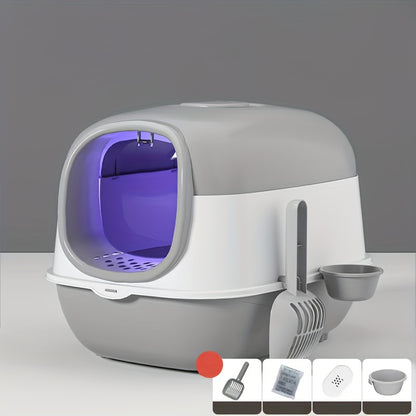 Premium Enclosed Cat Litter Box with Odour Control