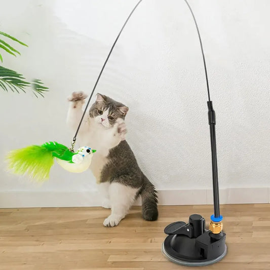 Interactive Suction Cup Bird Toy for Cats