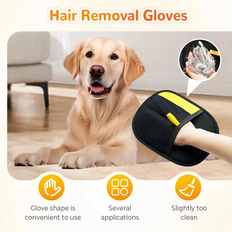 Pet Hair Removal & Grooming Gloves