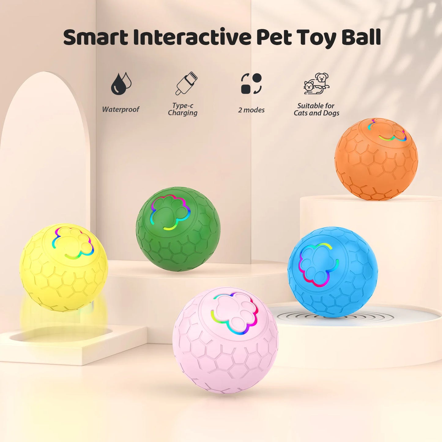 OUZEY Smart Interactive Dog Ball - Electric Remote Control Toy