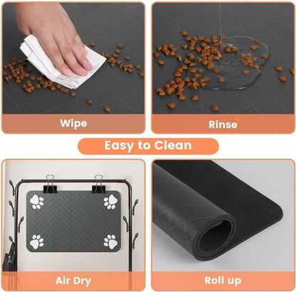 Absorbent Pet Feeding Mat with Non-Slip Backing