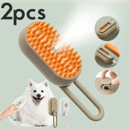 3-in-1 Steam Grooming Brush for Cats & Dogs