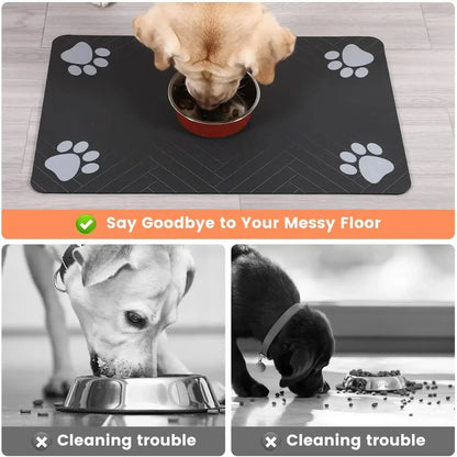 Absorbent Pet Feeding Mat with Non-Slip Backing