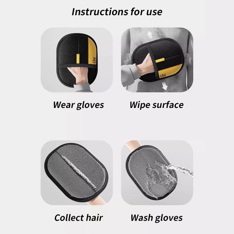 Pet Hair Removal & Grooming Gloves
