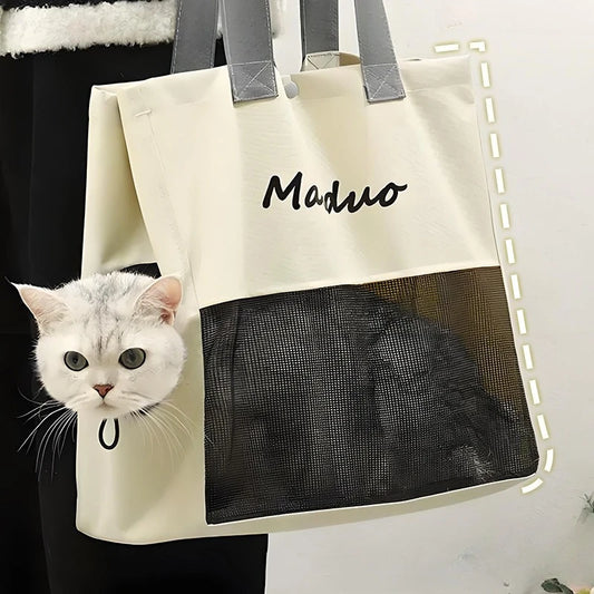 Ryggsäck för husdjur, andningsbar och lätt, diagonalt spännande hundryggsäck för katt, utomhusväska, bärbar med enkel axel