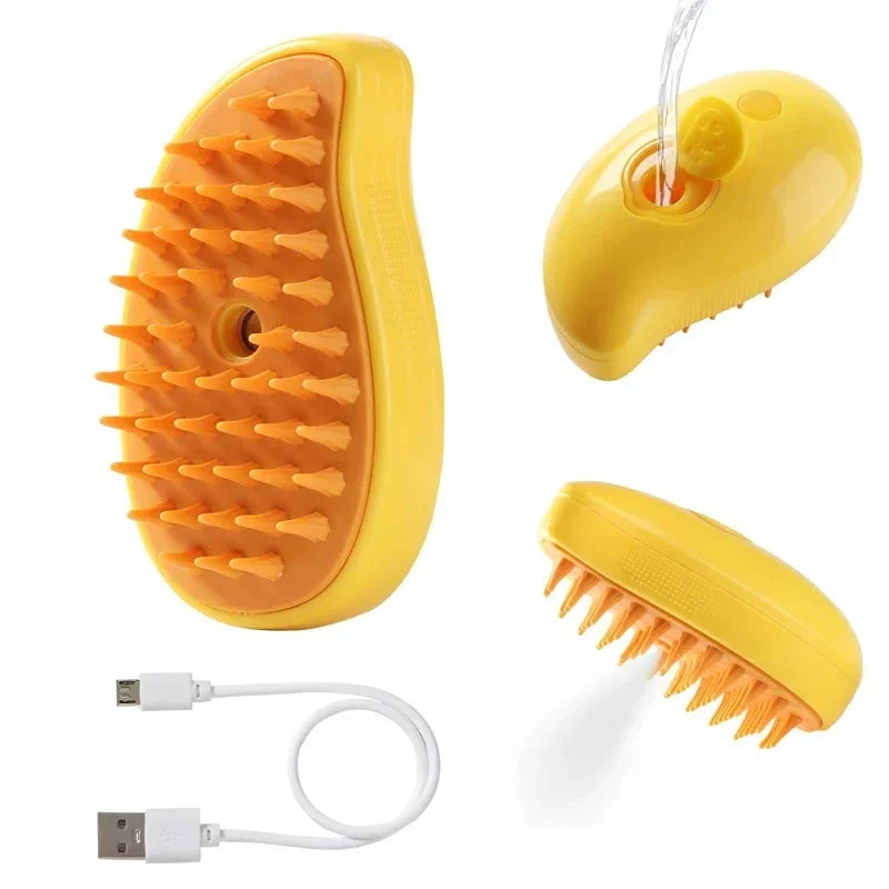 3-in-1 Steam Grooming Brush for Cats & Dogs