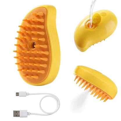 3-in-1 Steam Grooming Brush for Cats & Dogs