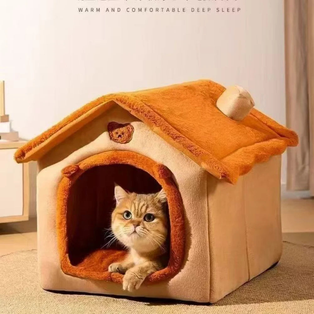 All Season Dog House Style Bed - Removable Washable Pet Bed