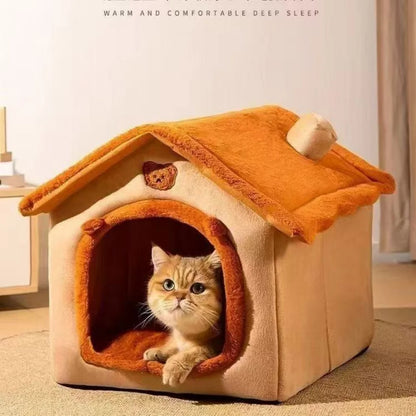 All Season Dog House Style Bed - Removable Washable Pet Bed