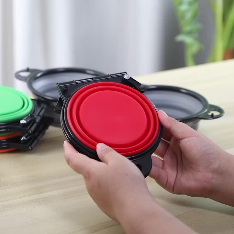 Collapsible Dog Travel Bowls - 2-in-1 Food & Water