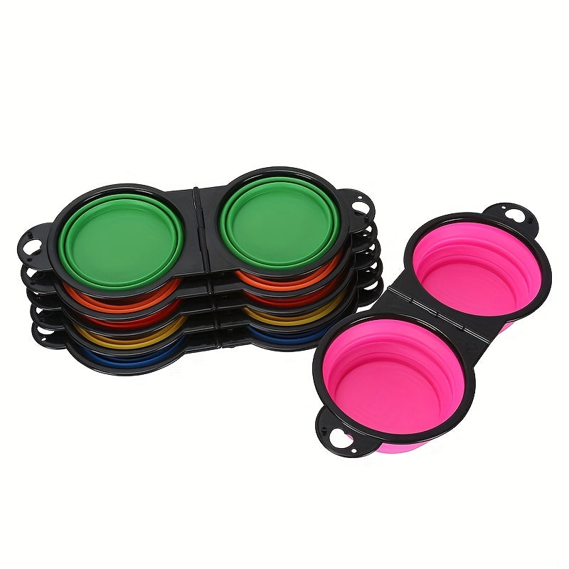 Collapsible Dog Travel Bowls - 2-in-1 Food & Water