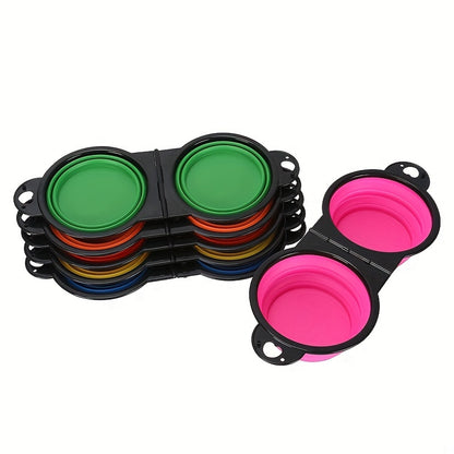 Collapsible Dog Travel Bowls - 2-in-1 Food & Water