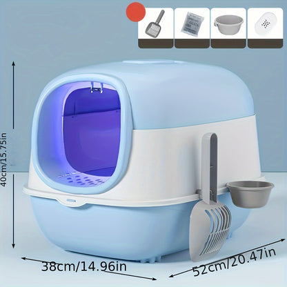 Premium Enclosed Cat Litter Box with Odour Control